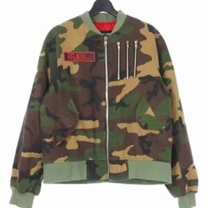 Homme Femme Los Angeles Camouflage Bomber Jacket Size Small